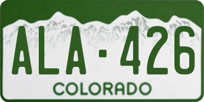 CO license plate ALA426