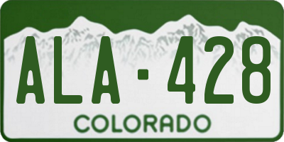 CO license plate ALA428