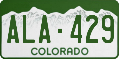 CO license plate ALA429