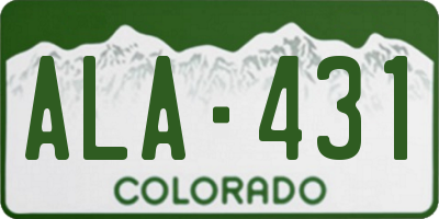 CO license plate ALA431