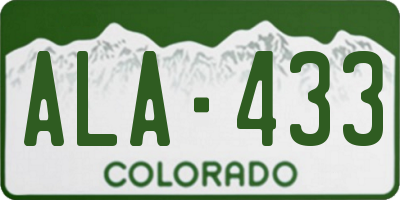CO license plate ALA433