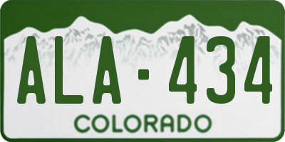 CO license plate ALA434