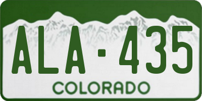 CO license plate ALA435