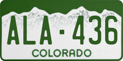 CO license plate ALA436