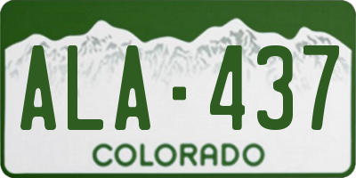 CO license plate ALA437