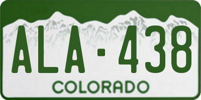 CO license plate ALA438