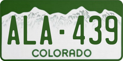 CO license plate ALA439