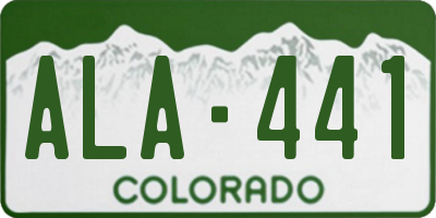 CO license plate ALA441