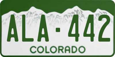 CO license plate ALA442