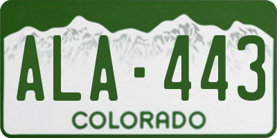CO license plate ALA443
