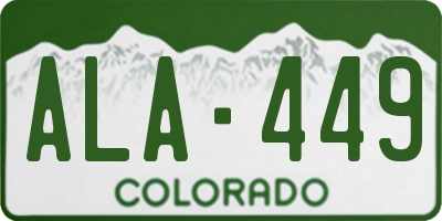 CO license plate ALA449