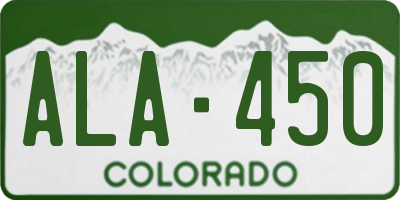 CO license plate ALA450