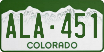 CO license plate ALA451