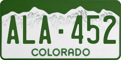 CO license plate ALA452