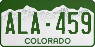 CO license plate ALA459