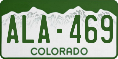 CO license plate ALA469