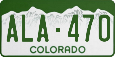 CO license plate ALA470