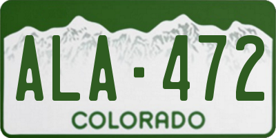 CO license plate ALA472