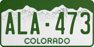 CO license plate ALA473