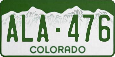 CO license plate ALA476