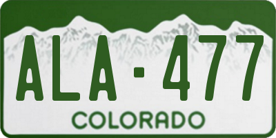 CO license plate ALA477