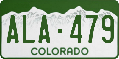 CO license plate ALA479
