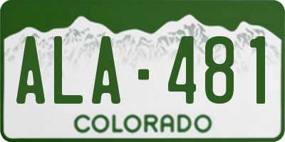 CO license plate ALA481