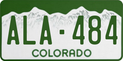 CO license plate ALA484