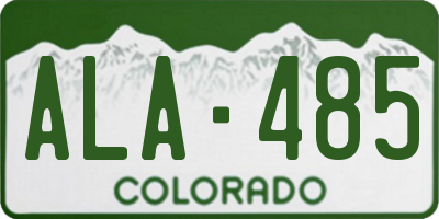 CO license plate ALA485
