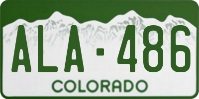 CO license plate ALA486
