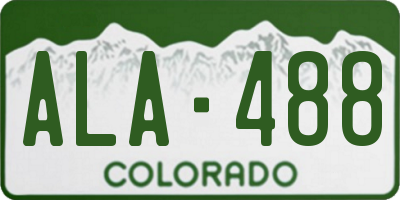 CO license plate ALA488