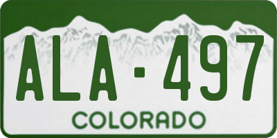 CO license plate ALA497