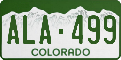 CO license plate ALA499