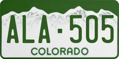 CO license plate ALA505