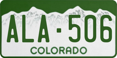 CO license plate ALA506