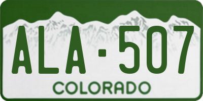 CO license plate ALA507
