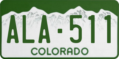 CO license plate ALA511