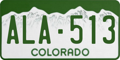 CO license plate ALA513