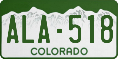 CO license plate ALA518