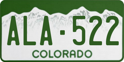 CO license plate ALA522