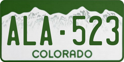 CO license plate ALA523