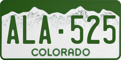 CO license plate ALA525