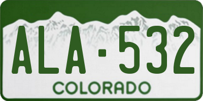 CO license plate ALA532