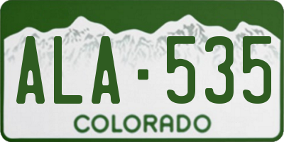 CO license plate ALA535