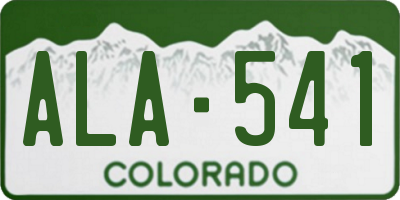 CO license plate ALA541
