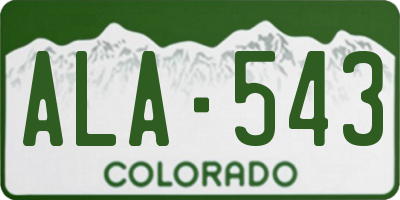 CO license plate ALA543