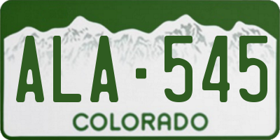 CO license plate ALA545