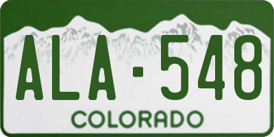 CO license plate ALA548