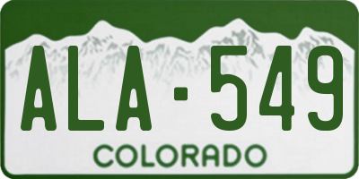 CO license plate ALA549