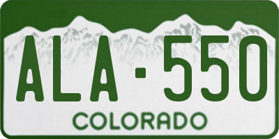 CO license plate ALA550